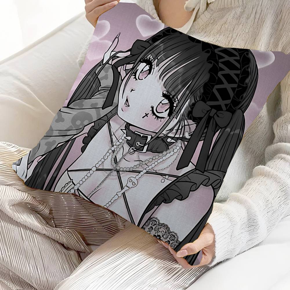 Jirai Kei Fashion Beautiful Girl Pillow Gift Home Office Decoration Pillow Bedroom Sofa Car Cushion CoverPillow Case
