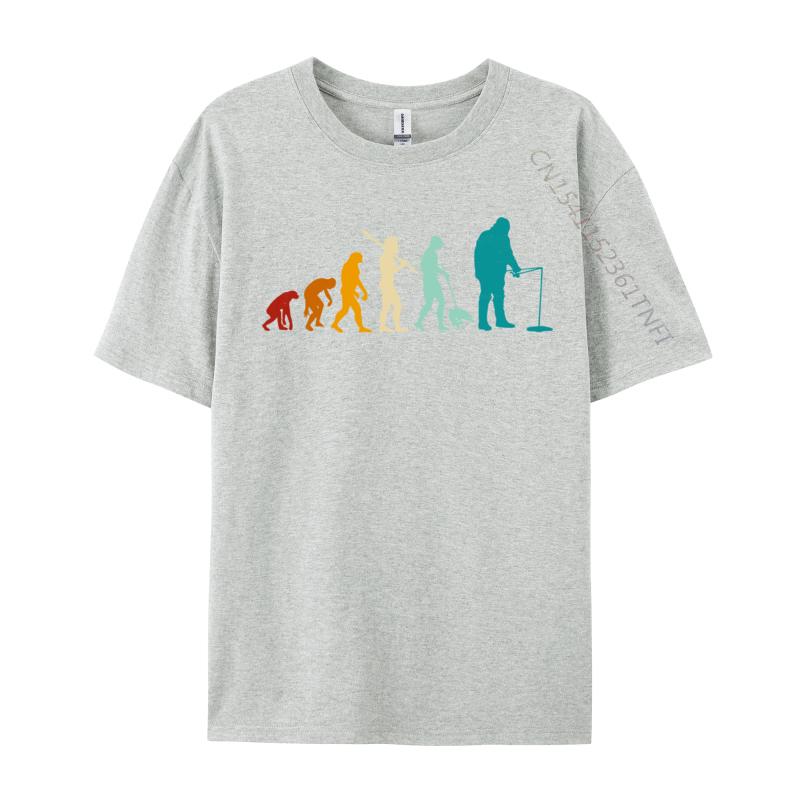 Ice Fishing Evolution Ice Fishing Evolution Joke Tops T Shirt Round Collar Male T Shirt Simple Style TeeShirt Fashionable