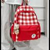 Schoolbag new large-capacity contrasting color plaid backpack high school commuting light backpack schoolbag simple and fashionable versatile