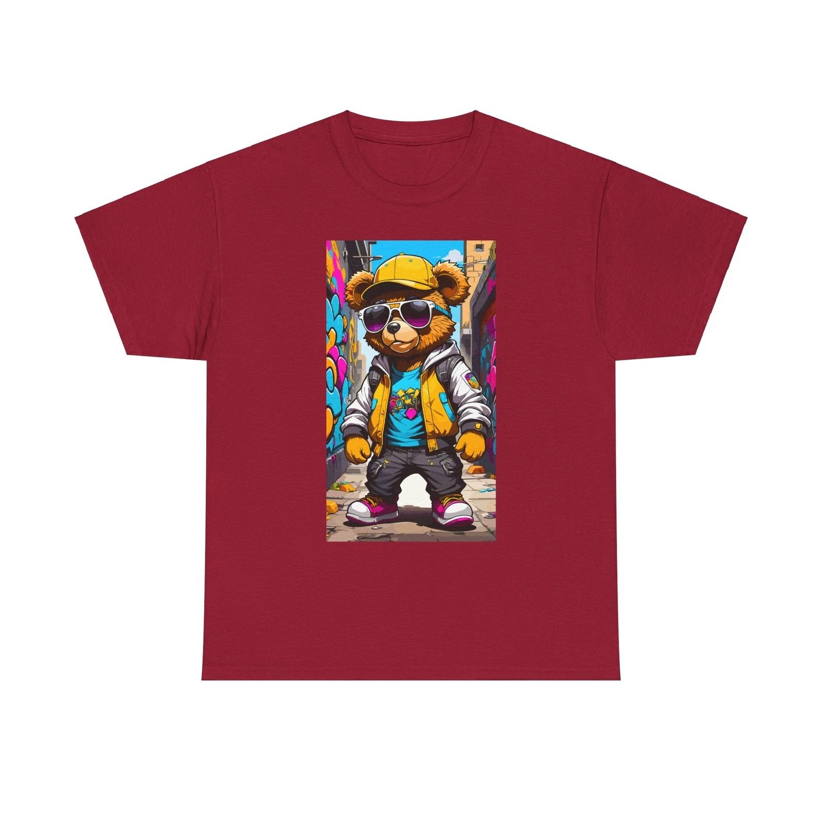 TEDDY BEAR STREET URBAN RAPPER GRAPHIC T SHIRT Unisex Heavy Cotton Tee 4XL