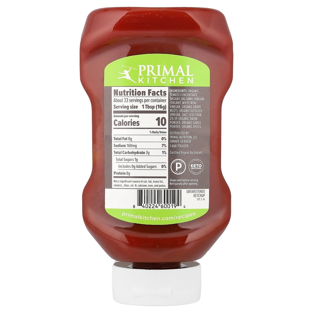 Prima Kitchen Unsweetened Ketchup 524g (18.5oz)