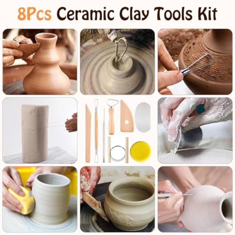 20-teiliges Töpferwerkzeug-Set Umfassendes Set Vielseitige Modellierwerkzeuge Nudelholz, Tonmodellierwerkzeuge & mehr Küchenwerkzeuge