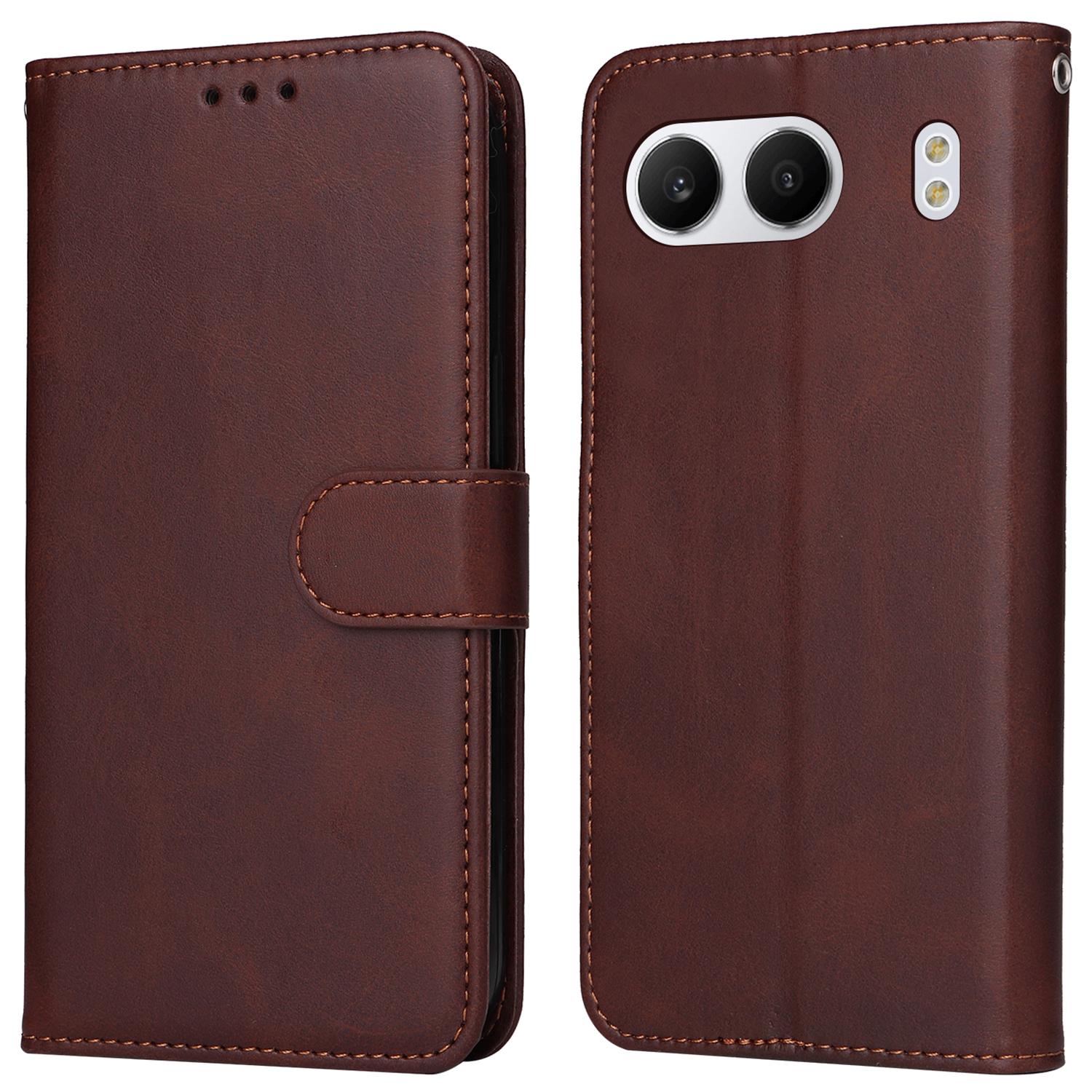 

For OnePlus Nord 4 Case Wallet PU Leather Folio Flip Phone Cover Brown