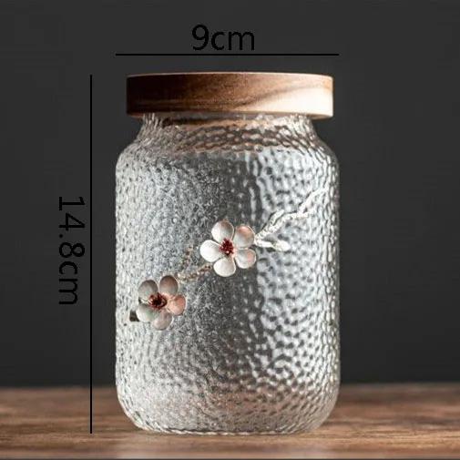 Hammer Pattern Glass Storage Jar Creative Three-dimensional Plum Blossom Candy Dried Fruit Jar Tea Jar Home Storage Container