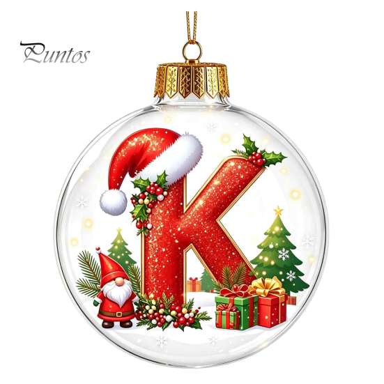 Winter Holiday Party Supplies 26?Letter Acrylic Christmas Ball Ornament, 3D Crystal Style Alphabet Decorative Ornaments for Fireplace Hanging