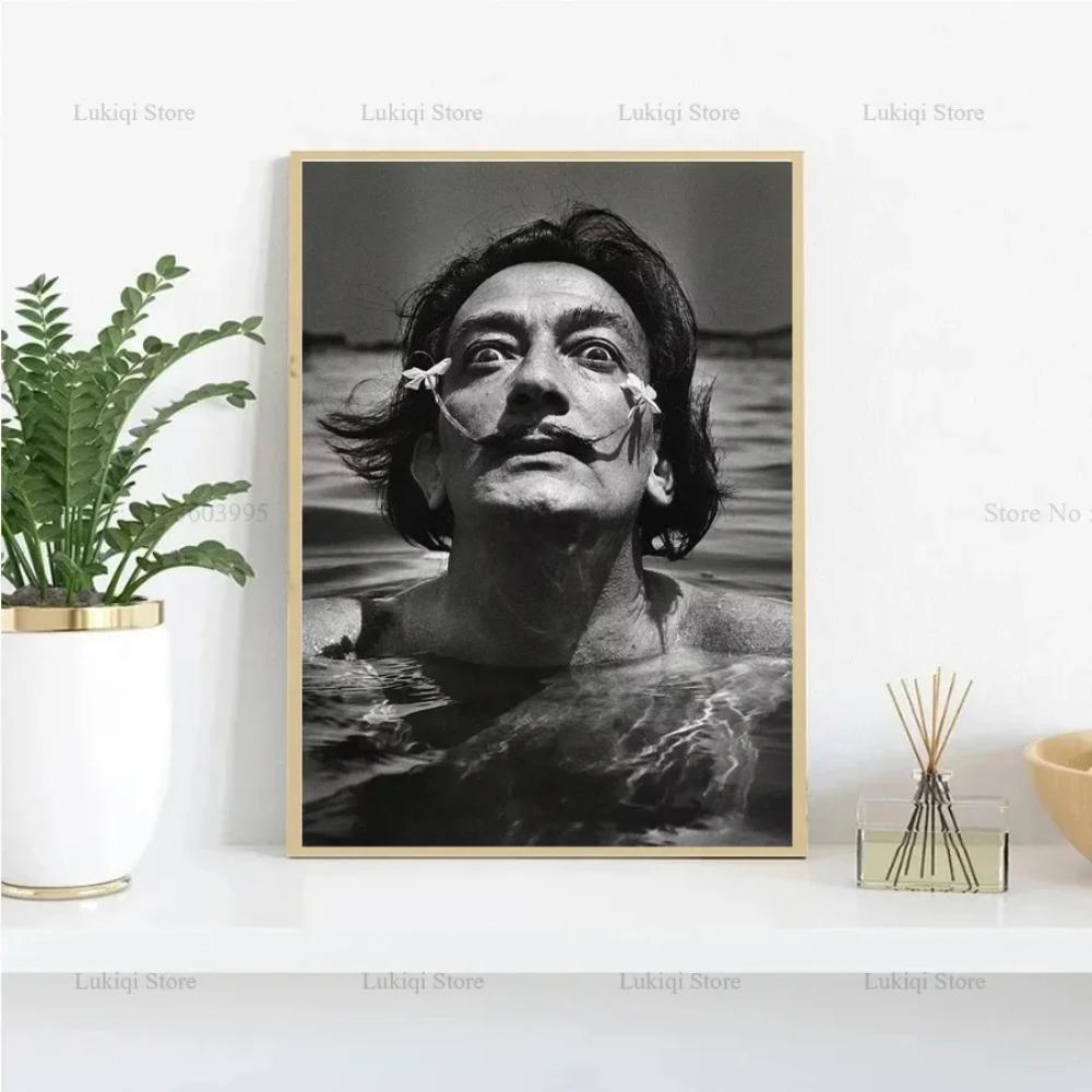 Poster Imprimeuri Portret Alb Negru Salvador Dali Fierbinte Cadouri Artist Pop Pictură pe Pânză Artă de Perete Imagine Living Decor Acasă