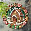 2D Flat Aluminium Christmas Sign with Candy House Pattern - Charming Figurine Ornaments - Ideal for Front Door, Wall, Porch, Window Decor - Ideal