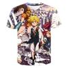 Sieben Todsünden Cartoon Anime Spiel Print Sommer T-Shirt Mode Männer Kinder Lässig Jungen Mädchen Rundhals Eltern-Kind-Kleidung Oberteil