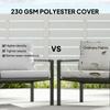 5 Piece Metal Garden Furniture Sofa Set with Thickened Cushions, Loveseat, 2 Armchairs, 2 Coffee Tables, Light Grey