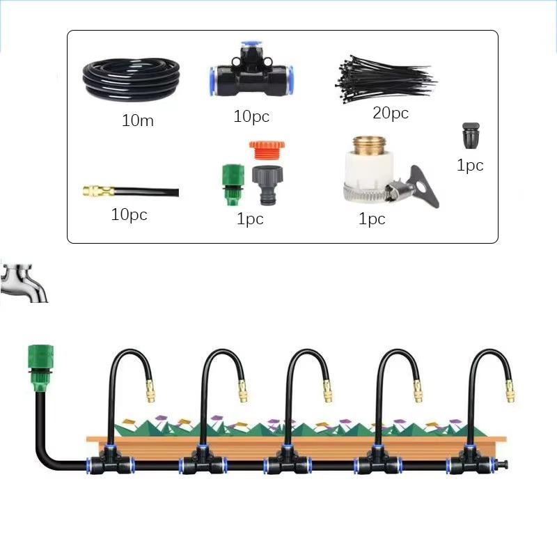 5M Universal Automatic Irrigation Sprinkler Kit Rotating Copper Nozzle Garden Balcony Atomization Sprinkler Watering Kits