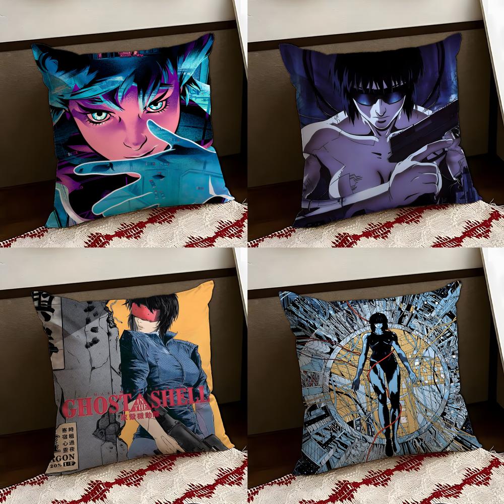GGhost in the SShell Cushion Cover Reversible Soft Durable Pillow Cover Home Car MultiScene Use for Daily Comfort