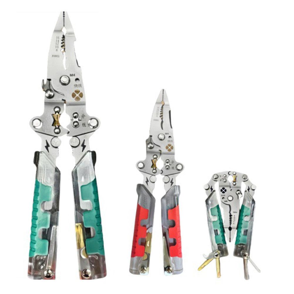 Clește de dezizolat sârmă pliabil, design cu scripete, clește de sertizare multifuncțional pentru electrician, clește de înfășurare a sârmei, scule de mână