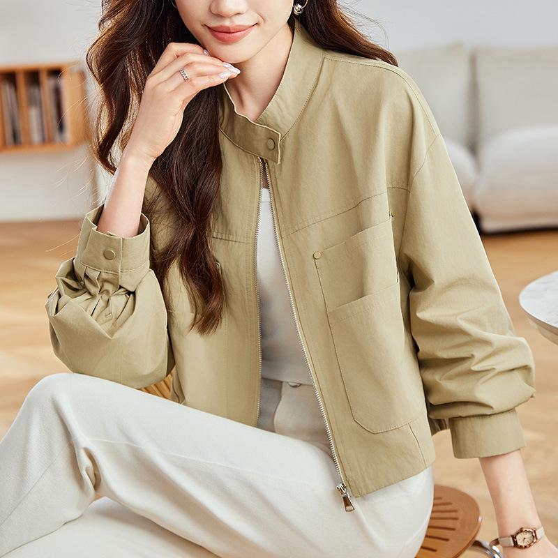 Short Jacket for Women's Spring Clothes New Stand-up Collar Top Small Design Niche Jacket Cardigan