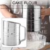 A84E-3 Cup Stainless Steel Flour Sifter - Fine Mesh Rotary Hand Crank Flour Sifter With Agitator Wire Loop For Baking Cakes
