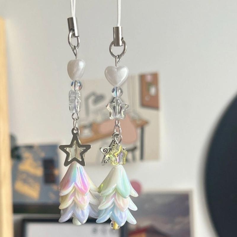 Phone Chains Unique Keyrings Christmas Tree Phone Charm Trendy Phone Pendant Straps Perfect Gift for Fashion Individuals