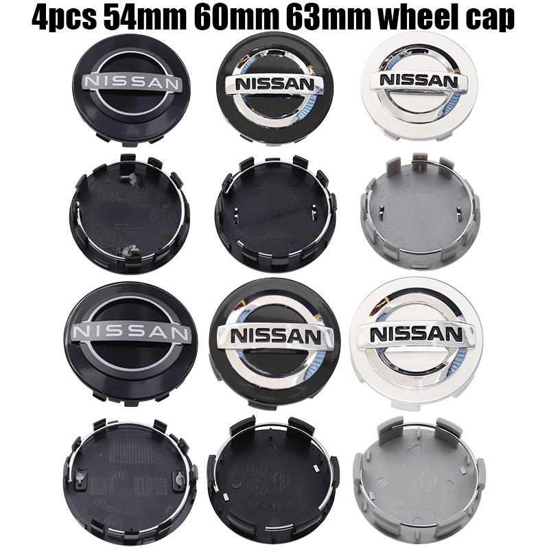 CNENFU1 4pcs 3D 54mm 60mm 63mm Nissan Car Emblem Wheel Center Hub Cap Auto Rim Refit Dust-proof Badge Covers Sticker Styling Accessories