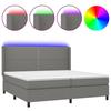 VidaXL Sommier à Lattes de Lit avec Matelas LED, Lit Rembourré avec Tête de Lit, Lit Double, Lit Adulte de Chambre, Moderne, 3138262