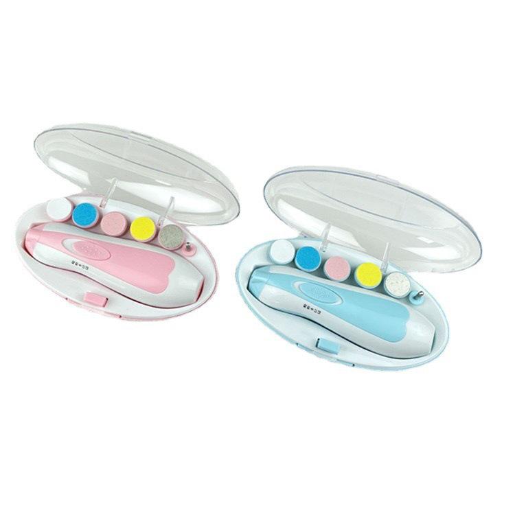 6-in-1 Multi-Head Baby Electric Nail Grinder & Anti-Pinch Clippers Set