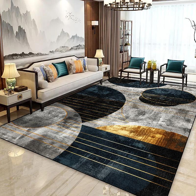 Modern Luxury Large Area Rugs for Living Room Decoration Geometry Carpet Comfortable Soft Bedroom Bedside Rug Non-slip Doormat
