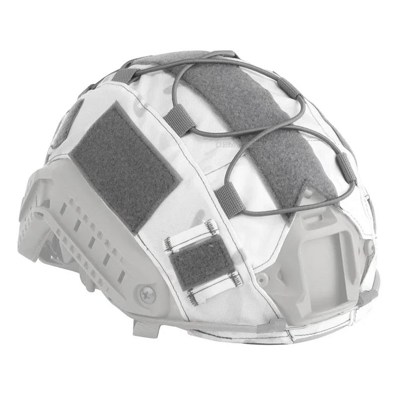 Airsoft Helmüberzug Tarnung Taktisch FAST Helm Stoff Jagd Schießen Helm Zubehör mit Elastischer Kordel Geschwindigkeits Sensoren 6