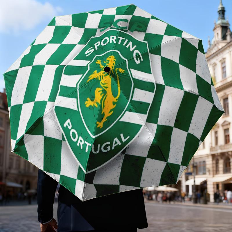 Sporting football Crest Automatic Folding Umbrella - 8-Rib Travel Umbrella with Auto Open/Close & Portable Gifts for holidays or birthdays