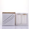 16oz High-Value Transparent Cola Cup with Bamboo Lid & Borosilicate Glass Straw, Logo Printed.
