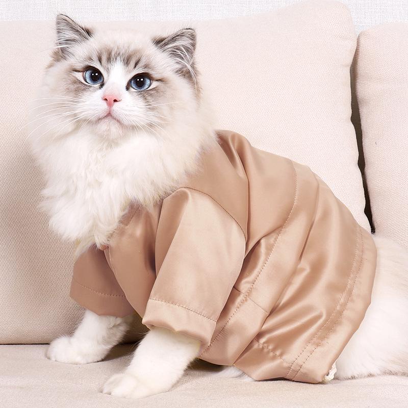 

Летняя дышащая шелковая одежда для кошек в японском стиле, предотвращающая линьку M: Chest 52cm, Back Length 27cm, Weight 3-4kg