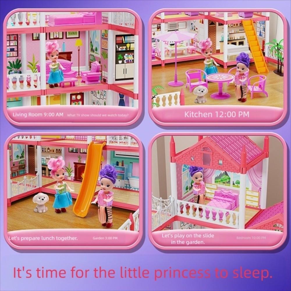 Building Big Villas Villa Princess Castle with LED Light Castle Princess Toys New House DIY Kit