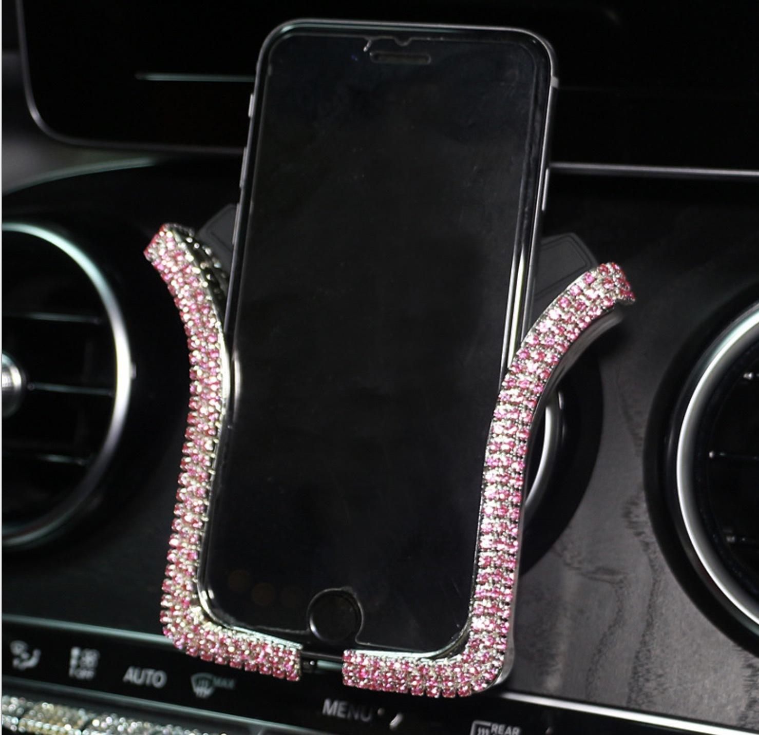 

Universal Car Phone Holder With Shiny Crystal Rhinestone Car Air Vent Mount Clip Cell Phone Holder For Iphone For Samsung Holder