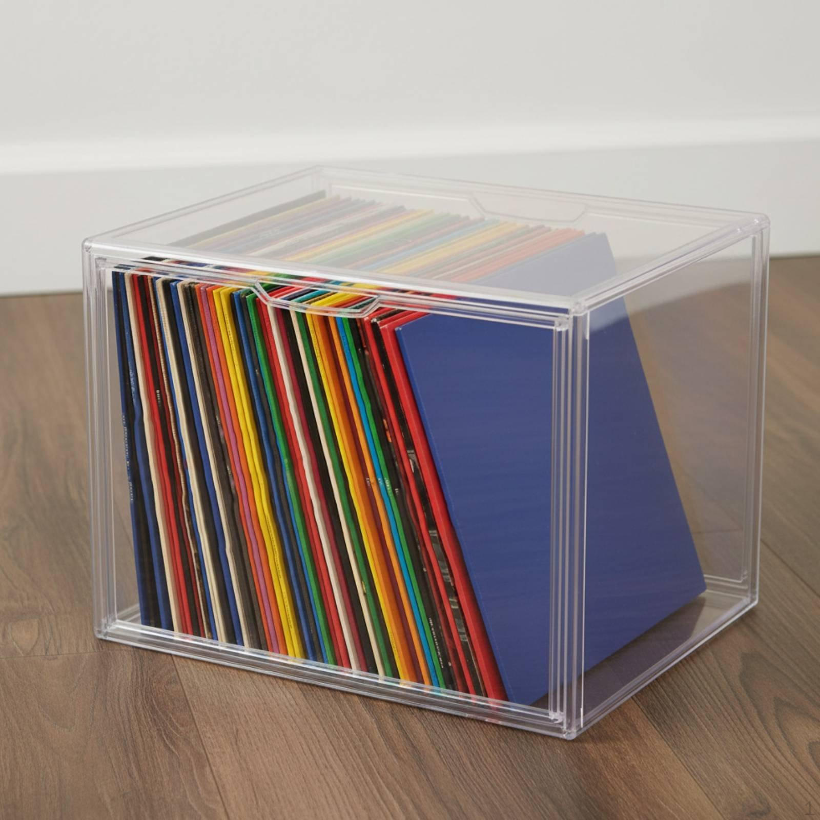 Vinyl Record Display Case Dustproof Storage