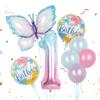 8pcs Butterfly Balloon Set 40inch Gradient Colorful Number 1-9 Foil Balloon Fairy Birthday Party Decoration Baby Shower Supplies