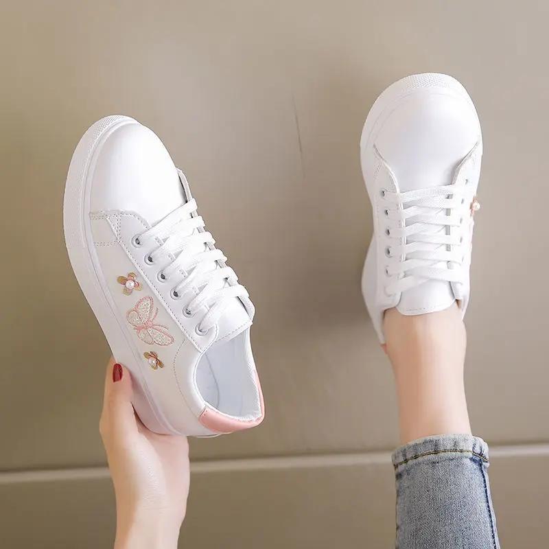 Fashion Aesthetic Casual White Lace Up Women's Shoes On Sale 39 Walking Offer Deals New In Fashion 2025 Designer Luxury Ladies Footwear
