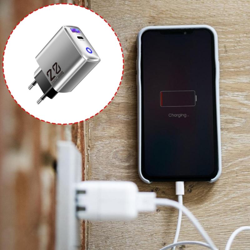 European Plugs USB C Fast Charger 20W Builts In LED Charging Status Light Portable Design For Multiple Devices Use