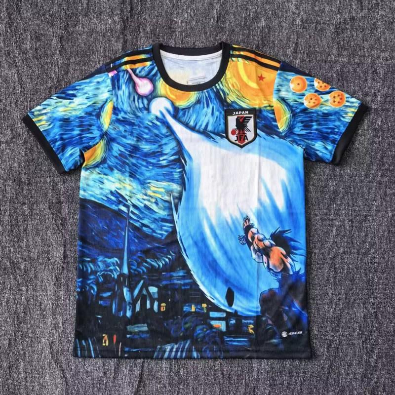 Kurzärmeliges Fußballtrikot inspiriert von der japanischen Nationalmannschaft Anime-Kollaboration Dragon Ball One Piece Naruto