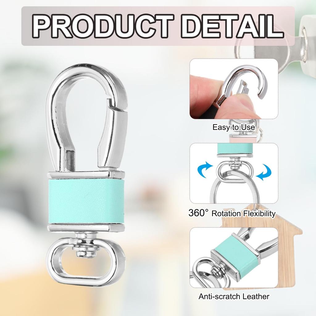 Set of 2 Metal Key Keyring Swivel Leather Keychain Buckles for Dark [uxcell] Keychains, Clips, Hooks, Holders, Organizers, Buckles, Keyrings, Clips,