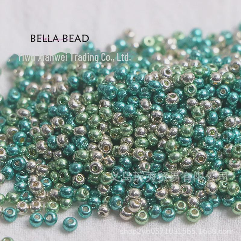 Handmade 2/3mm Gold Electroplated Glass Rice Beads for DIY Jewelry