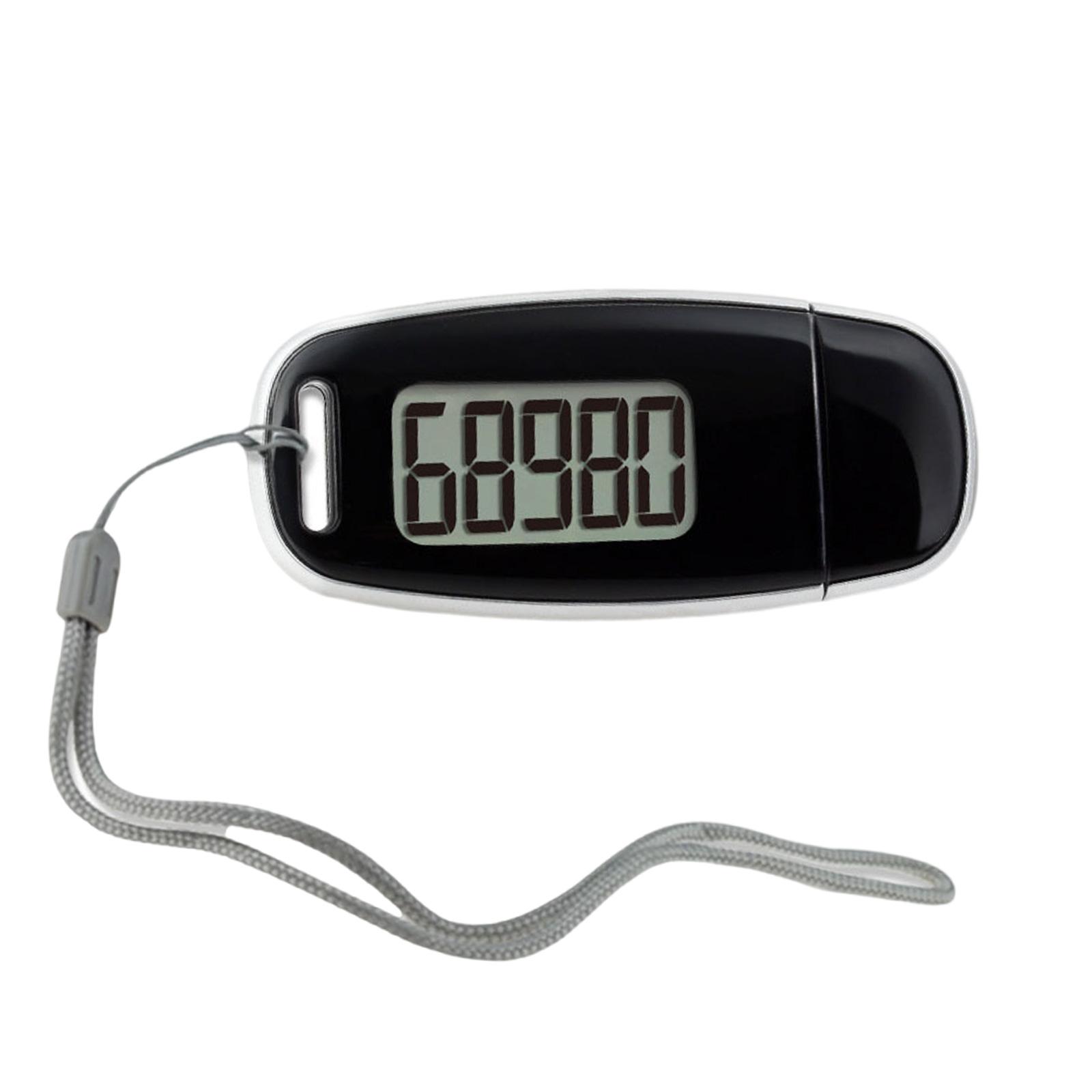 

Simple 3D Walking Pedometer Portable Sports Pedometer with Clip and Lanyard Accurate Fitness Trackers Easy to Use чёрный