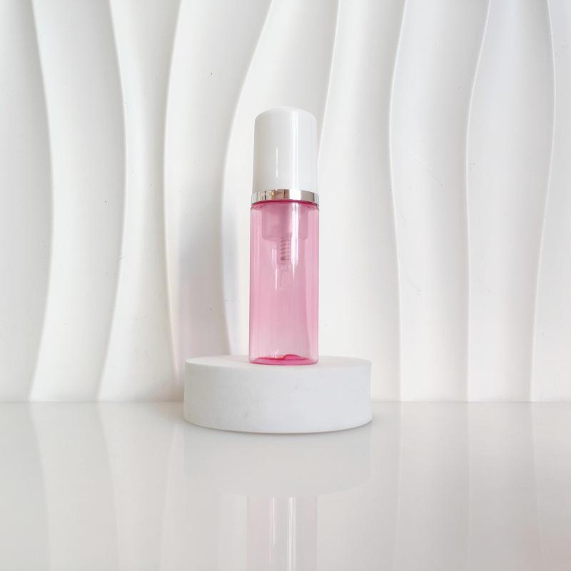 60ml Red Translucent Mousse Dispenser: Cosmetic Brush Foam Bottle for Face Wash and Travel Use