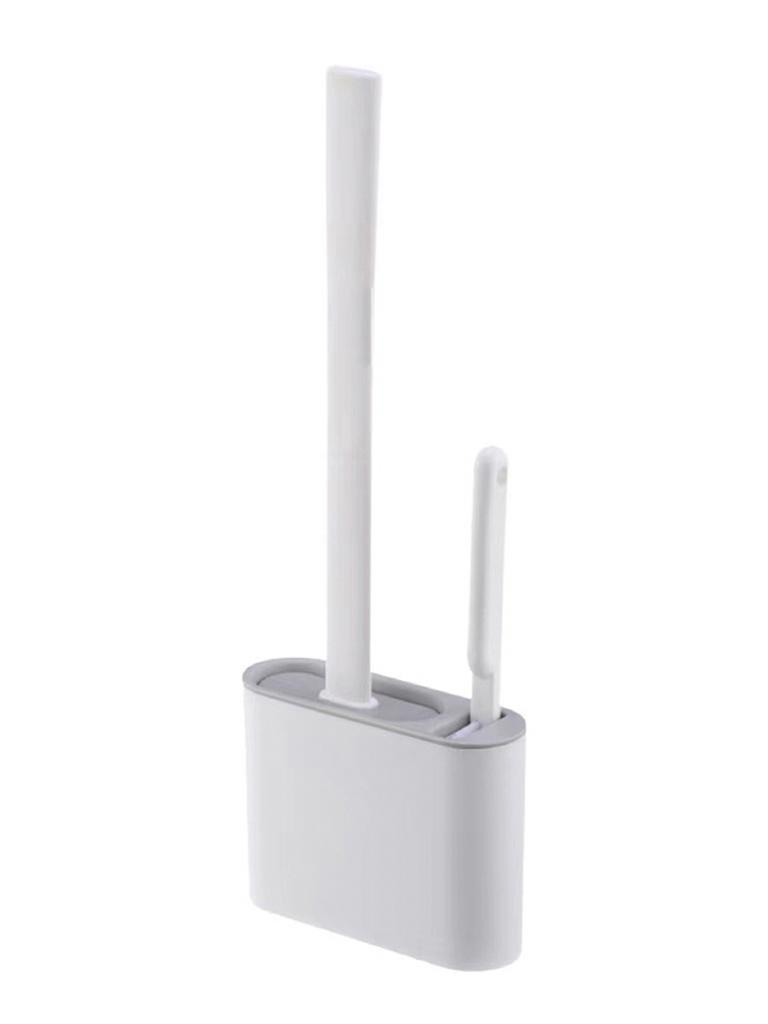 Wall Hanging Toilet Cleaning WC Brush Holder Long Handled Silicone Water Proof Quick Drying Soft Bristles Bathroom Accessories