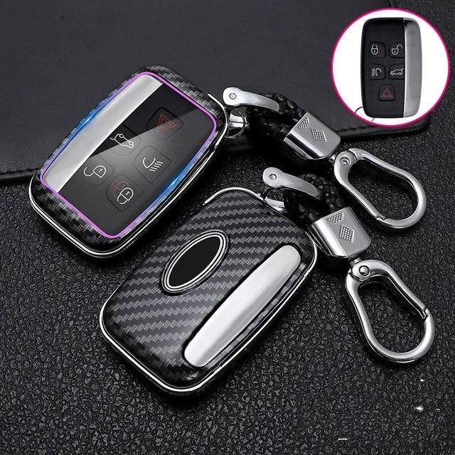 Car Key Case Cover For Land Rover A9 Range Rover Sport Evoque Freelander 2 Jaguar Xe Xj Xjl Xf C-X16 V12 Guitar F X Typ Keychain