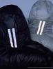 High-End Unisex Red Goose Down Hooded Jacket - Cold-Resistant, Thickened Puffer Coat, Trendy Black Label.