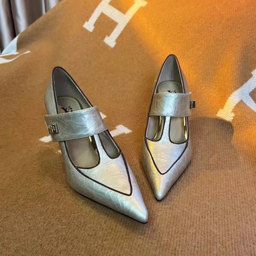 

Luxury Pointed Toe Women High Heels Shoes Elegant Marie Janes Shoes Woman 2026 Trend Autumn Goth Pumps Sexy Party Zapatos Mujer 34 золотой