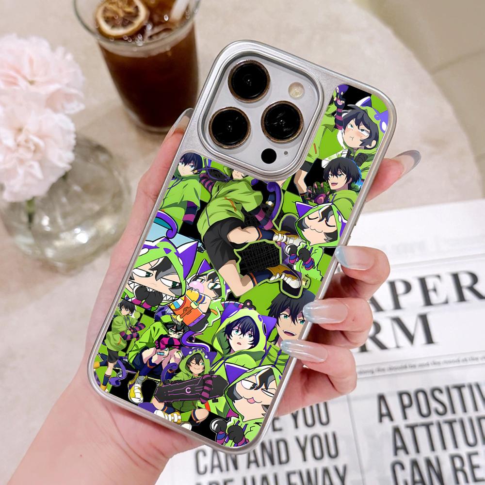 SK8 Infinity Miya Chinen Phone Case for iPhone 17 16 15 14 13 12 11 Air Pro Max Plus Electroplated Silver Cover