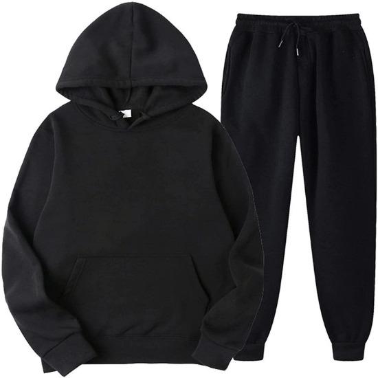 2026 Herren Kapuzen-Sportanzug Unisex Zweiteiliges Laufoutfit Langarm Pullover Kapuzenpullover Sweatshirt+Jogginghosen Set