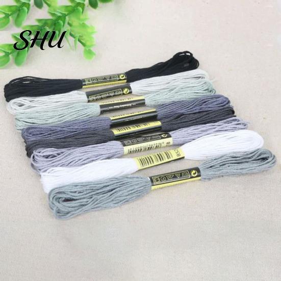 Colorful Thread 8Pcs 7.5m Cross Stitch Embroidery Cotton Skein DIY Craft Sewing Skeins for