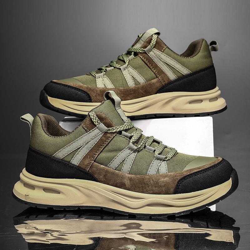 

2025 autumn new foreign trade live broadcast hot-selling leather men s shoes outdoor platform men s casual sports hiking shoes 38 хаки