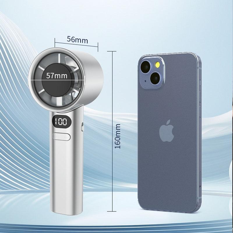 Portable Handheld Fan Usb Rechargeable Mini Fan With Digital Display Small Electric Fan For Outdoor Camping Office Home