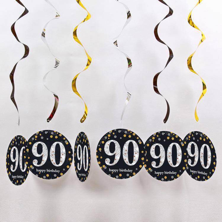 PVC Spiral Ornament Pendants for 18th, 30th, 60th Birthday Party Decorations