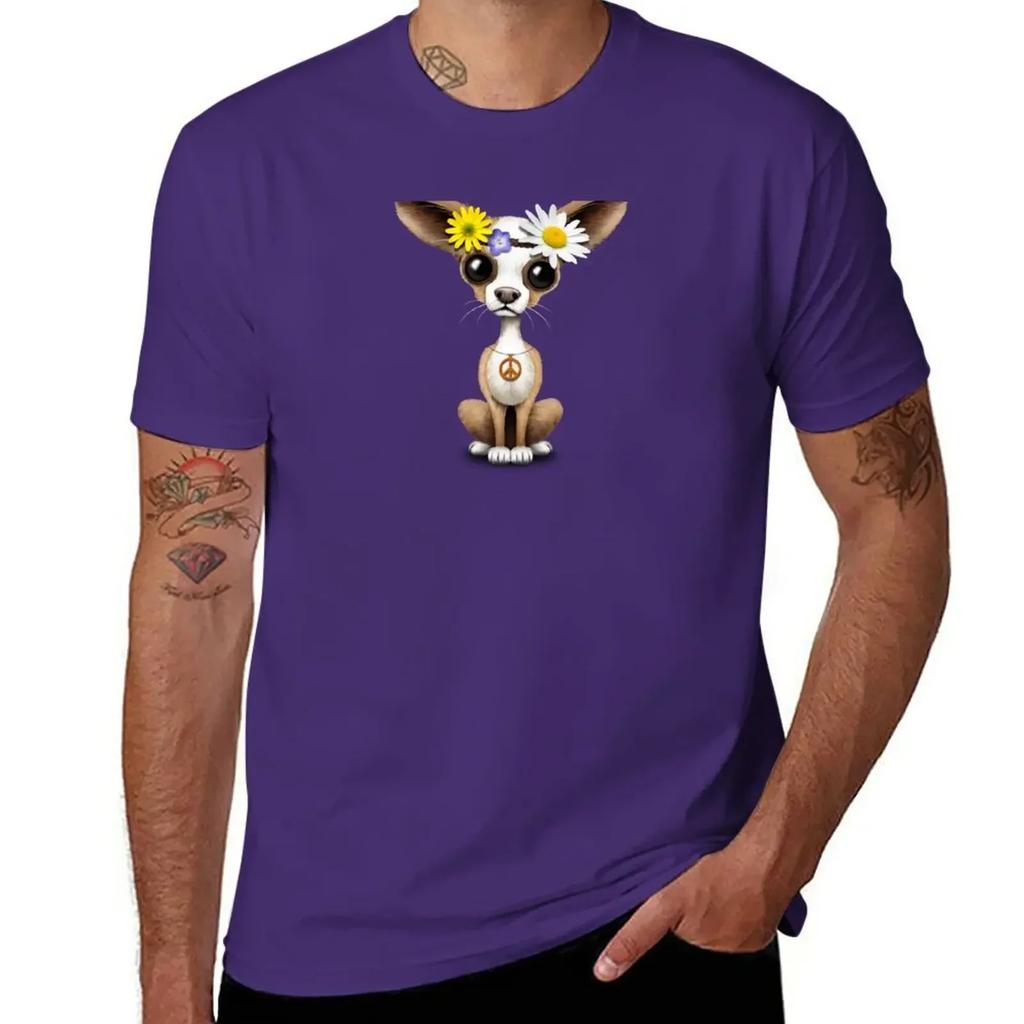 Cute Chihuahua Puppy Hippie T-Shirt anime clothes cute clothes vintage mens graphic t-shirts hip hop