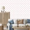 Hearts Wallpaper White and Coral 50x1000